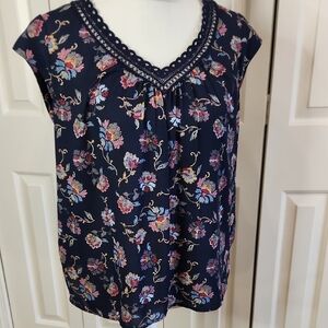 DR2 Blue Cap Sleeve Relaxed Blouse